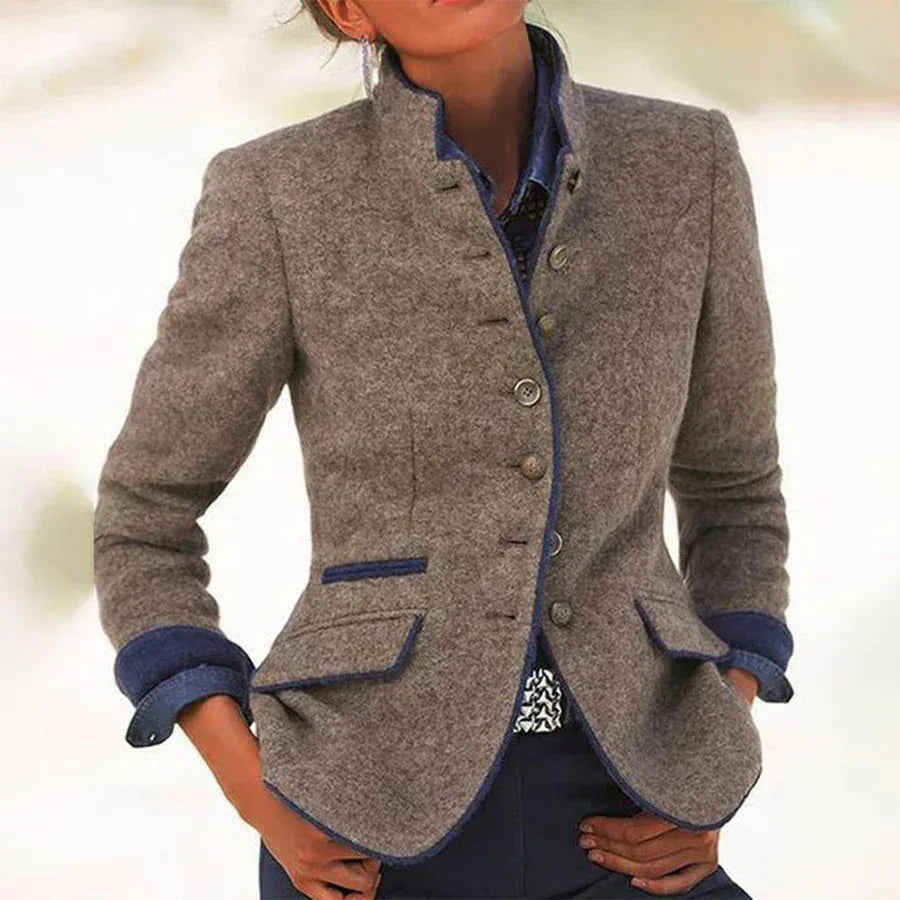 Valerija | Elegantsest kõrge kaelusega jakk