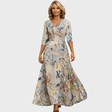 Fleur | Elegantsed Lilled Kleit V-kaelusega