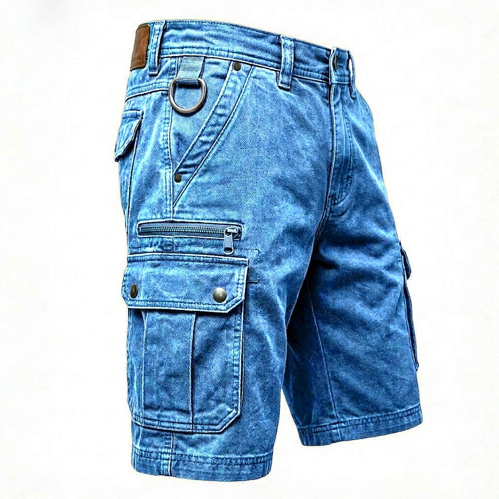 Pieter | Funktsionaalsed Denim Cargo Lühikesed Püksid